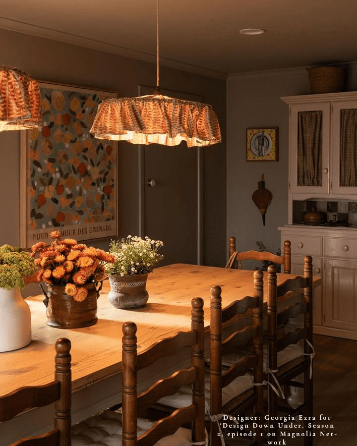 Cotswolds ruffle saffron pendant light shade - Ramble Interiors