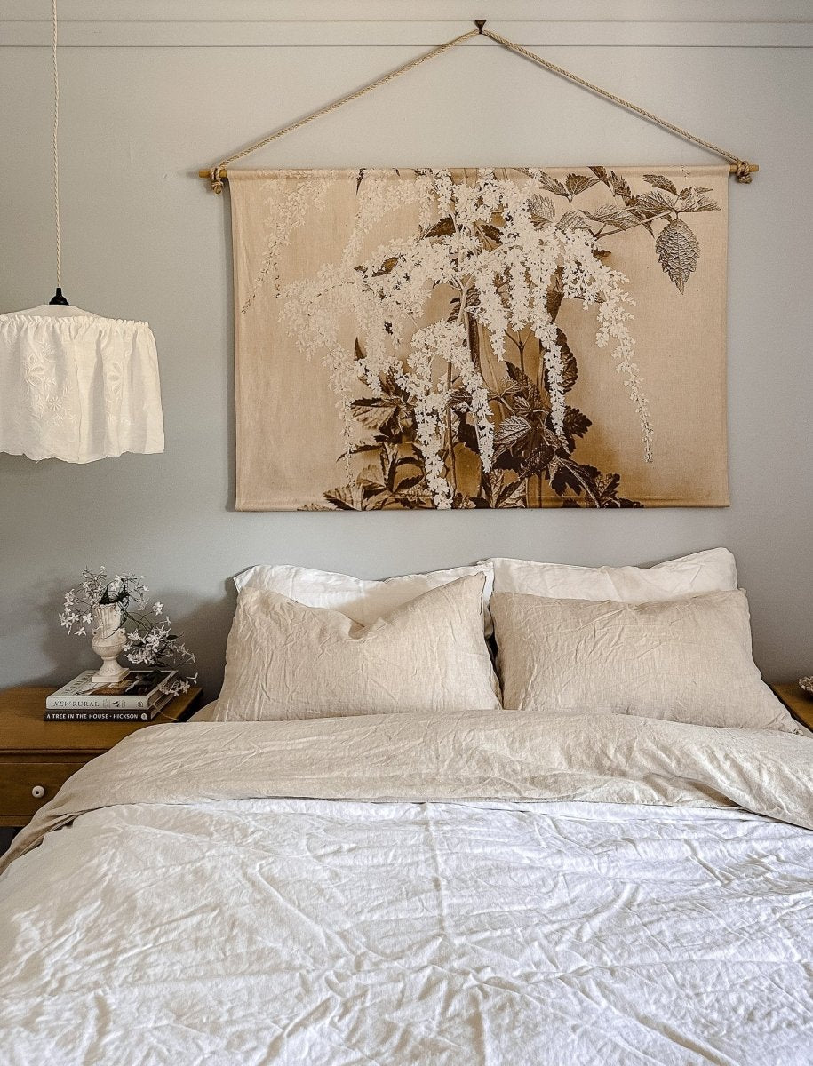 Betsy floral linen wall hanging - landscape - Ramble Interiors
