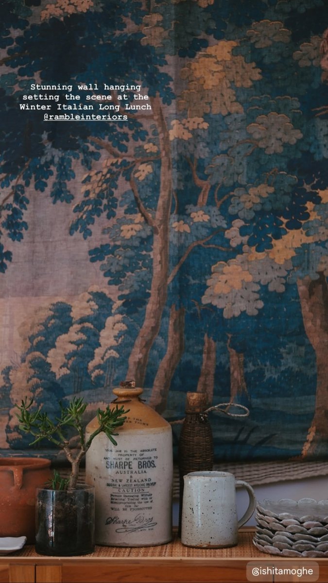 XL Blue Tapestry wall hanging - Ramble Interiors