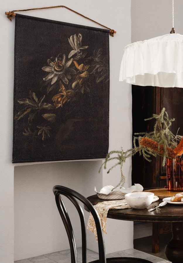 Passion Flowers linen wall hanging - Ramble Interiors