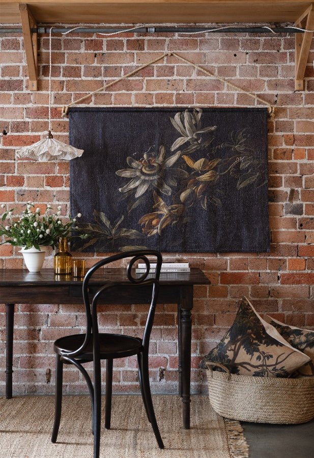 Passion Flowers linen wall hanging - Ramble Interiors