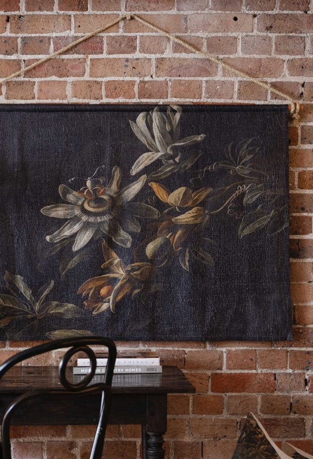 Passion Flowers linen wall hanging - Ramble Interiors