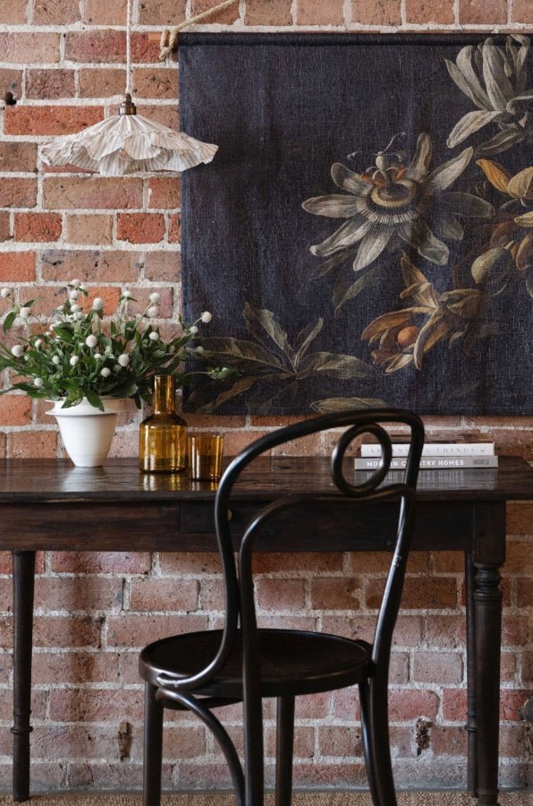 Passion Flowers linen wall hanging - Ramble Interiors