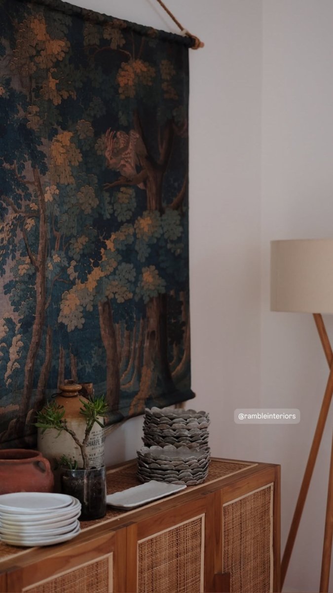 XL Blue Tapestry wall hanging - Ramble Interiors