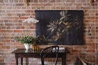 Emmy petite natural stripe pendant light shade - Ramble Interiors