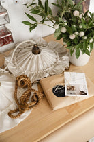 Emmy petite natural stripe pendant light shade - Ramble Interiors