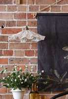 Emmy petite natural stripe pendant light shade - Ramble Interiors