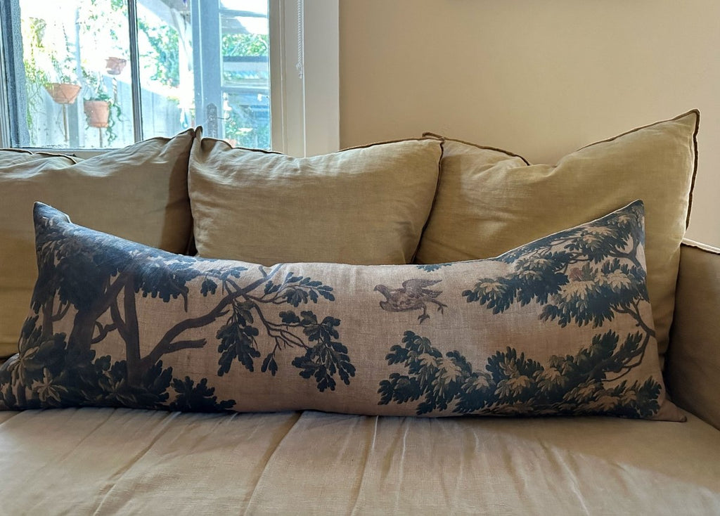 Golden tapestry lumbar cushion - Ramble Interiors