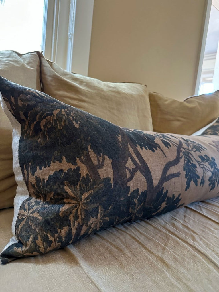 Golden tapestry lumbar cushion - Ramble Interiors