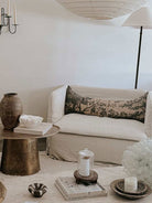 Golden tapestry lumbar cushion - Ramble Interiors