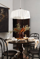 Vaucluse ruffle linen pendant light shade ivory 60CM - 1M DIA - Ramble Interiors