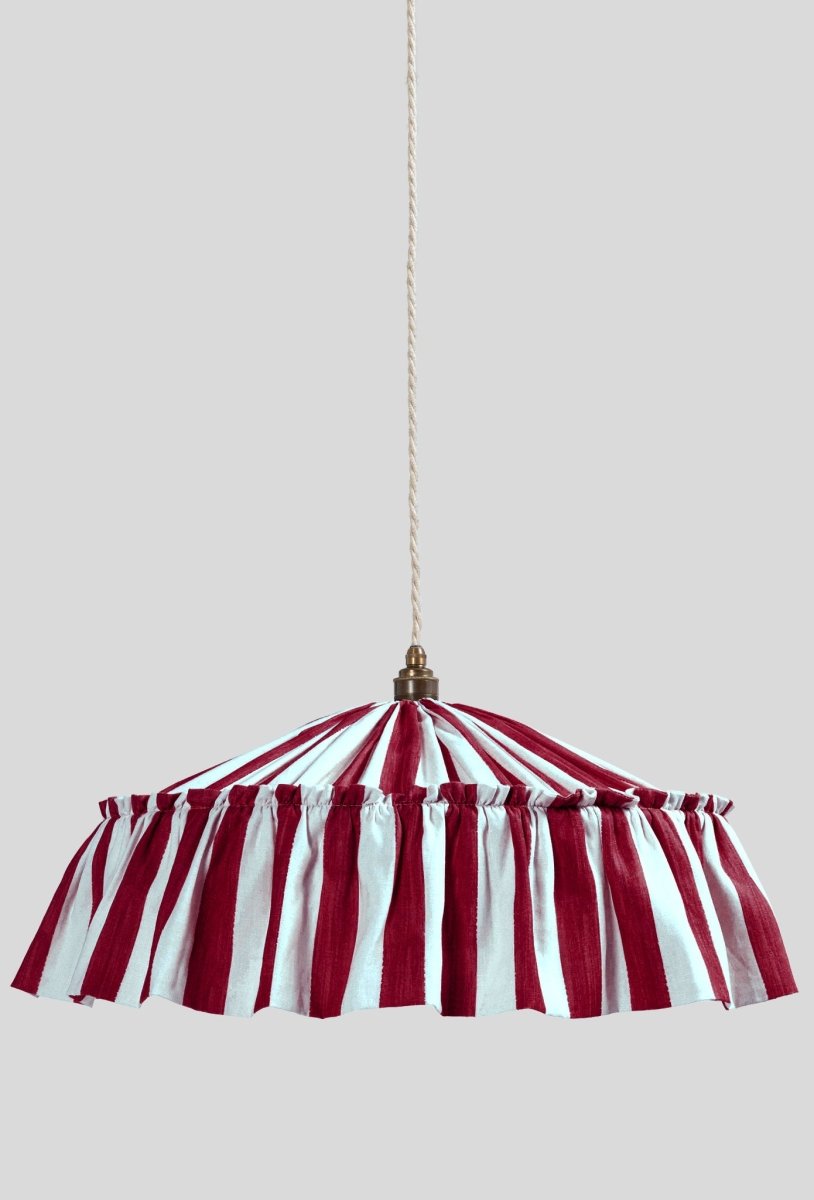 Harriet Stripe ruffle pendant light shade - Ramble Interiors