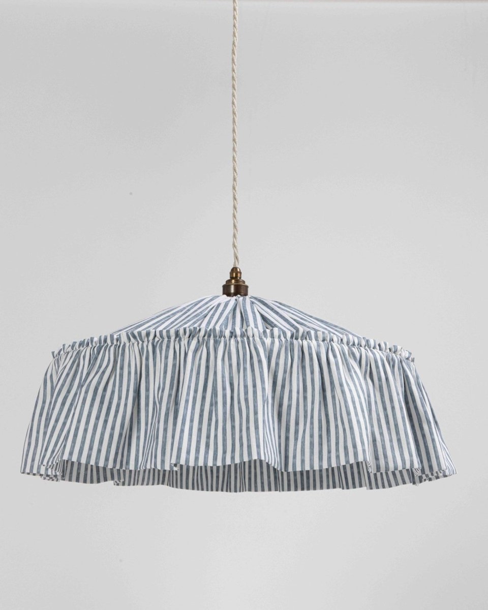 Harriet Stripe ruffle pendant light shade - Ramble Interiors