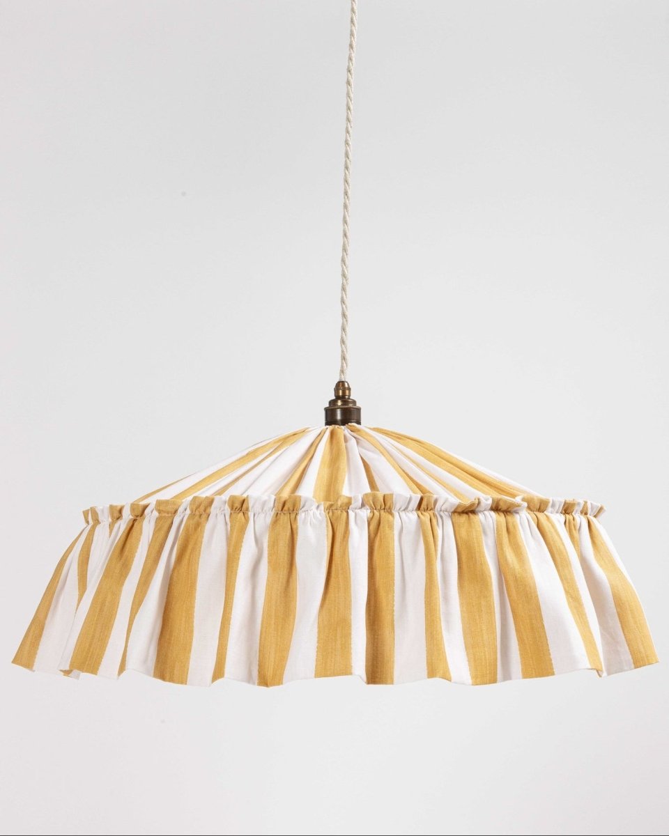 Harriet Stripe ruffle pendant light shade - Ramble Interiors