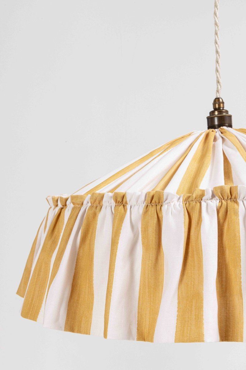 Harriet Stripe ruffle pendant light shade - Ramble Interiors