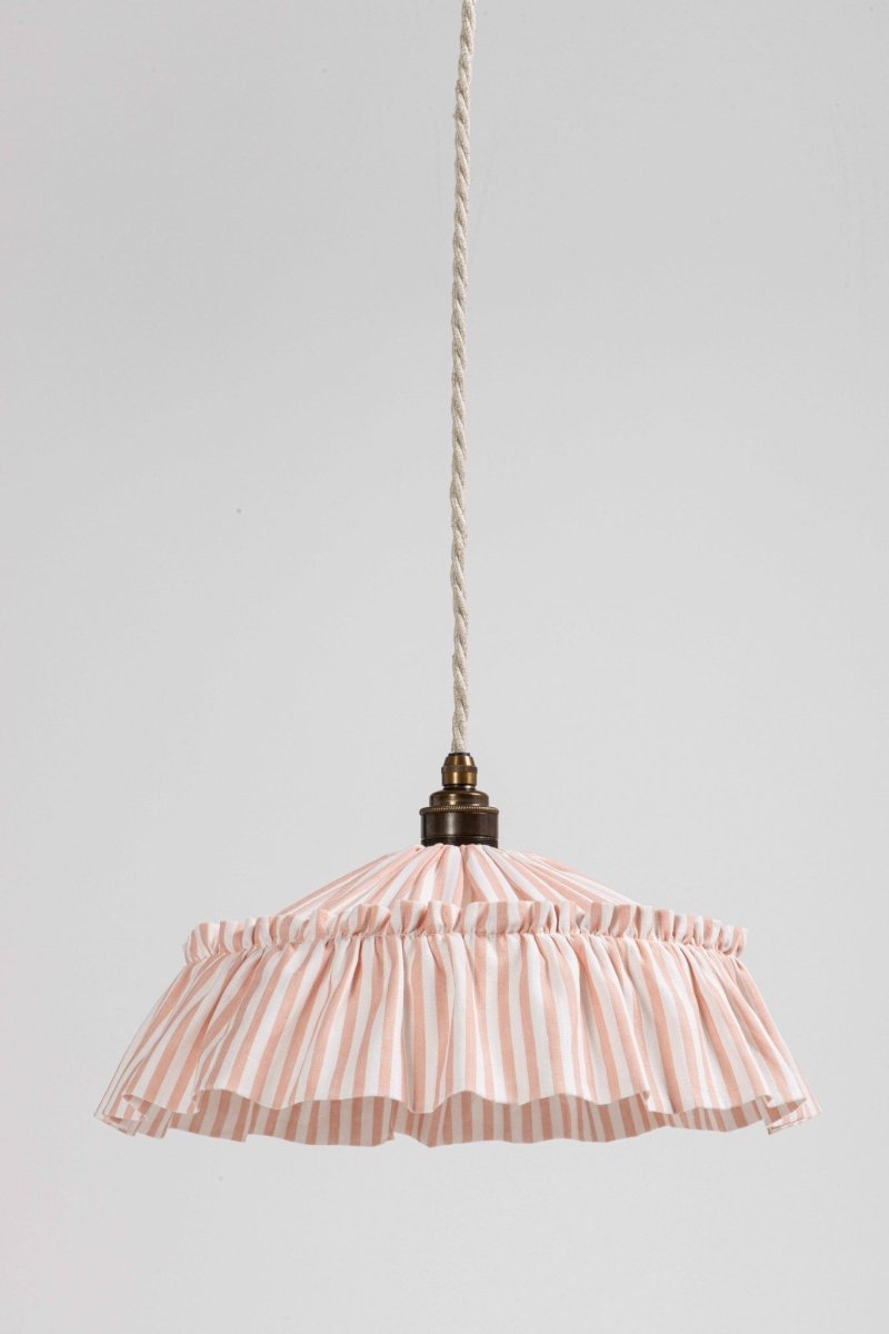 Harriet Stripe ruffle pendant light shade - Ramble Interiors