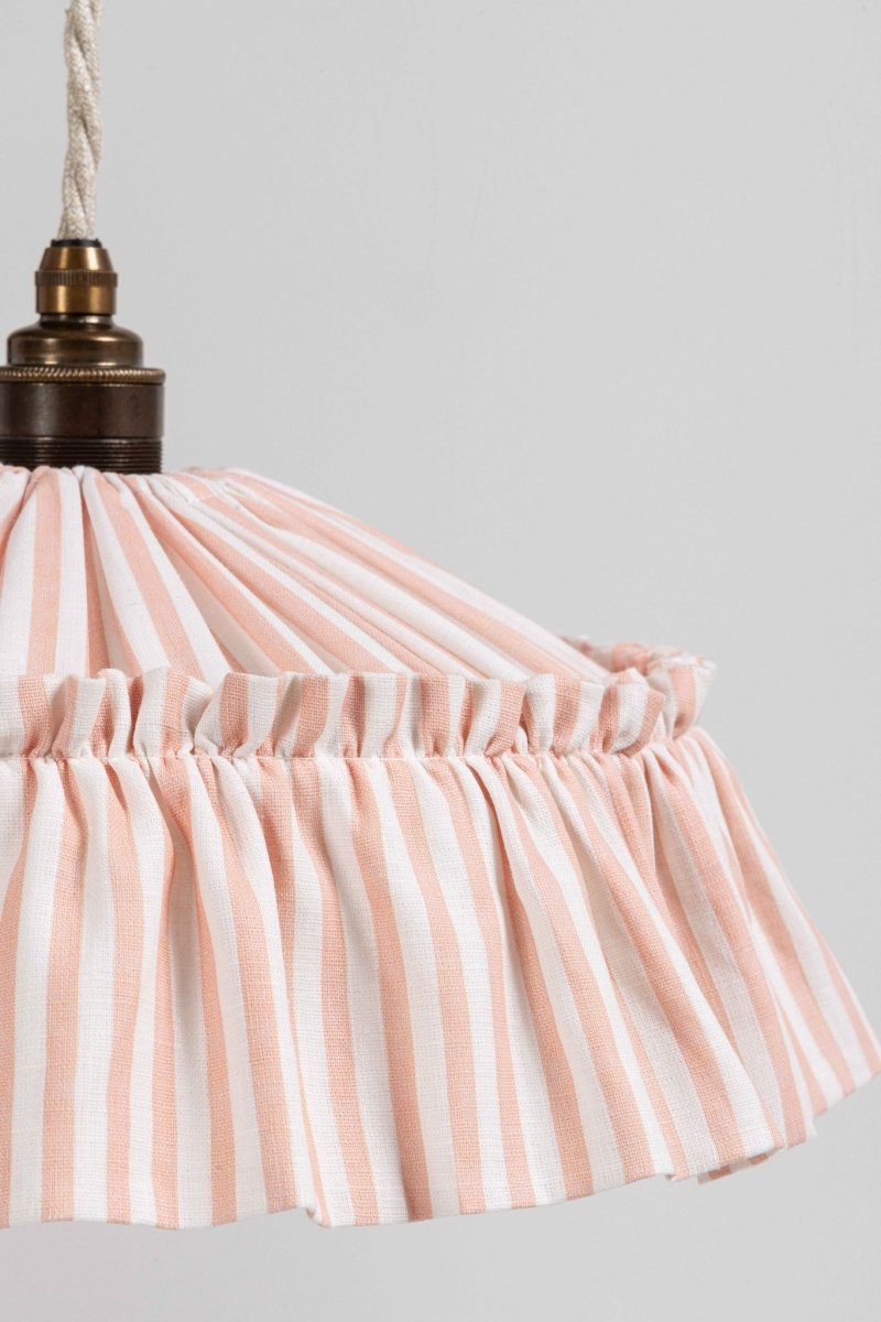 Harriet Stripe ruffle pendant light shade - Ramble Interiors