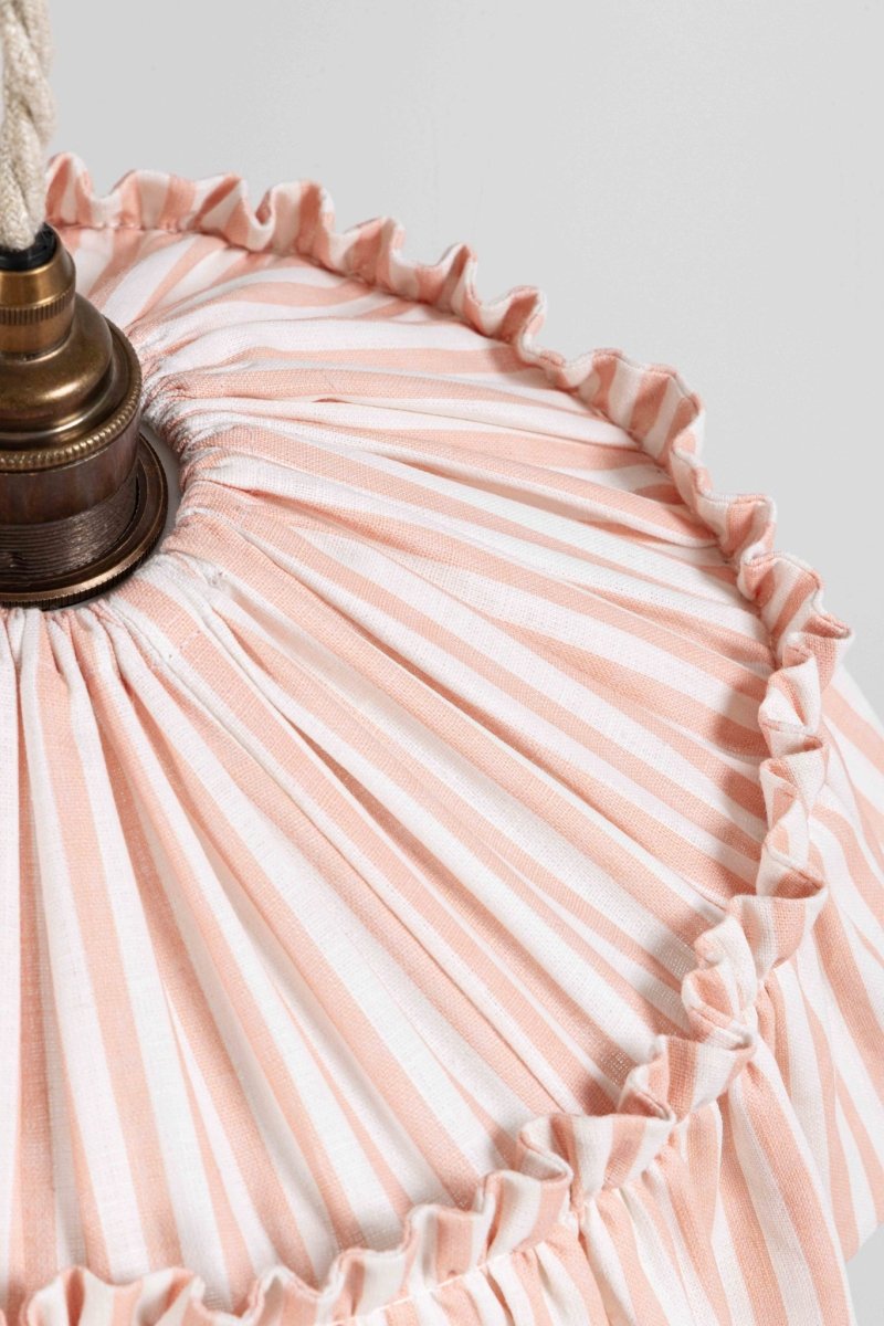 Harriet Stripe ruffle pendant light shade - Ramble Interiors