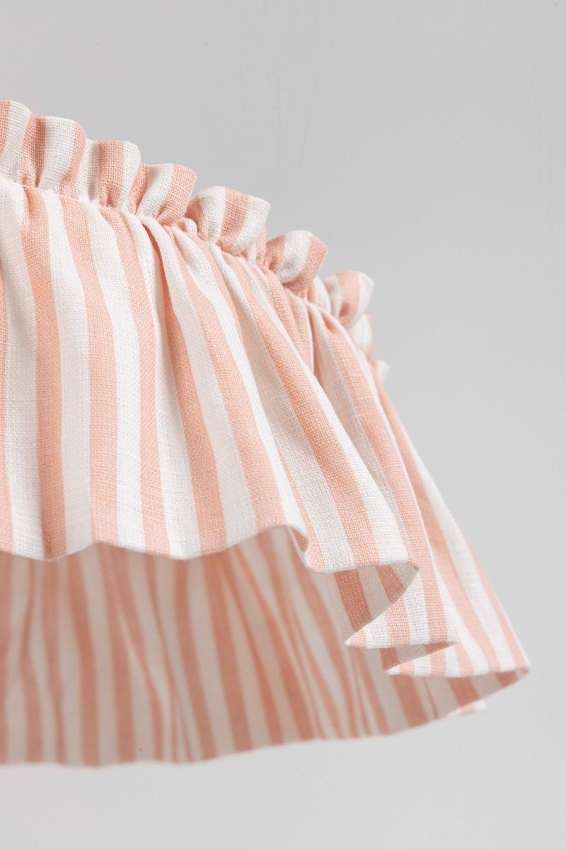 Harriet Stripe ruffle pendant light shade - Ramble Interiors