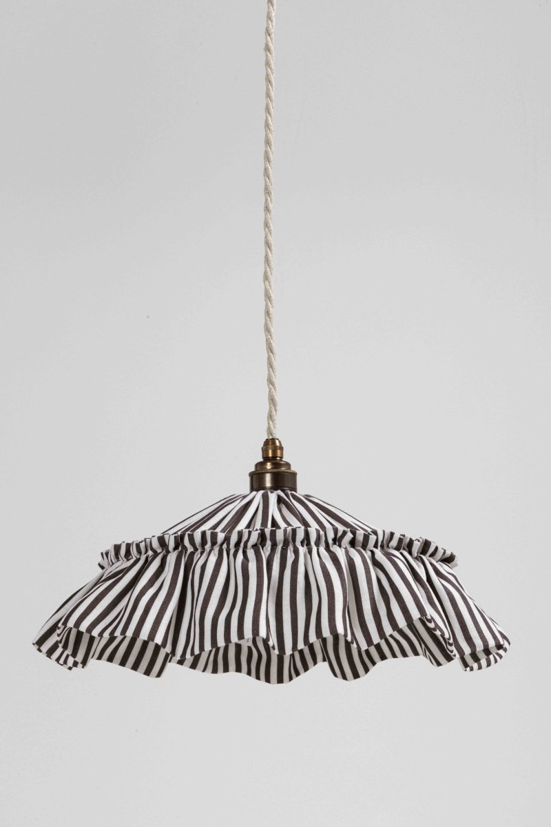 Harriet Stripe ruffle pendant light shade - Ramble Interiors