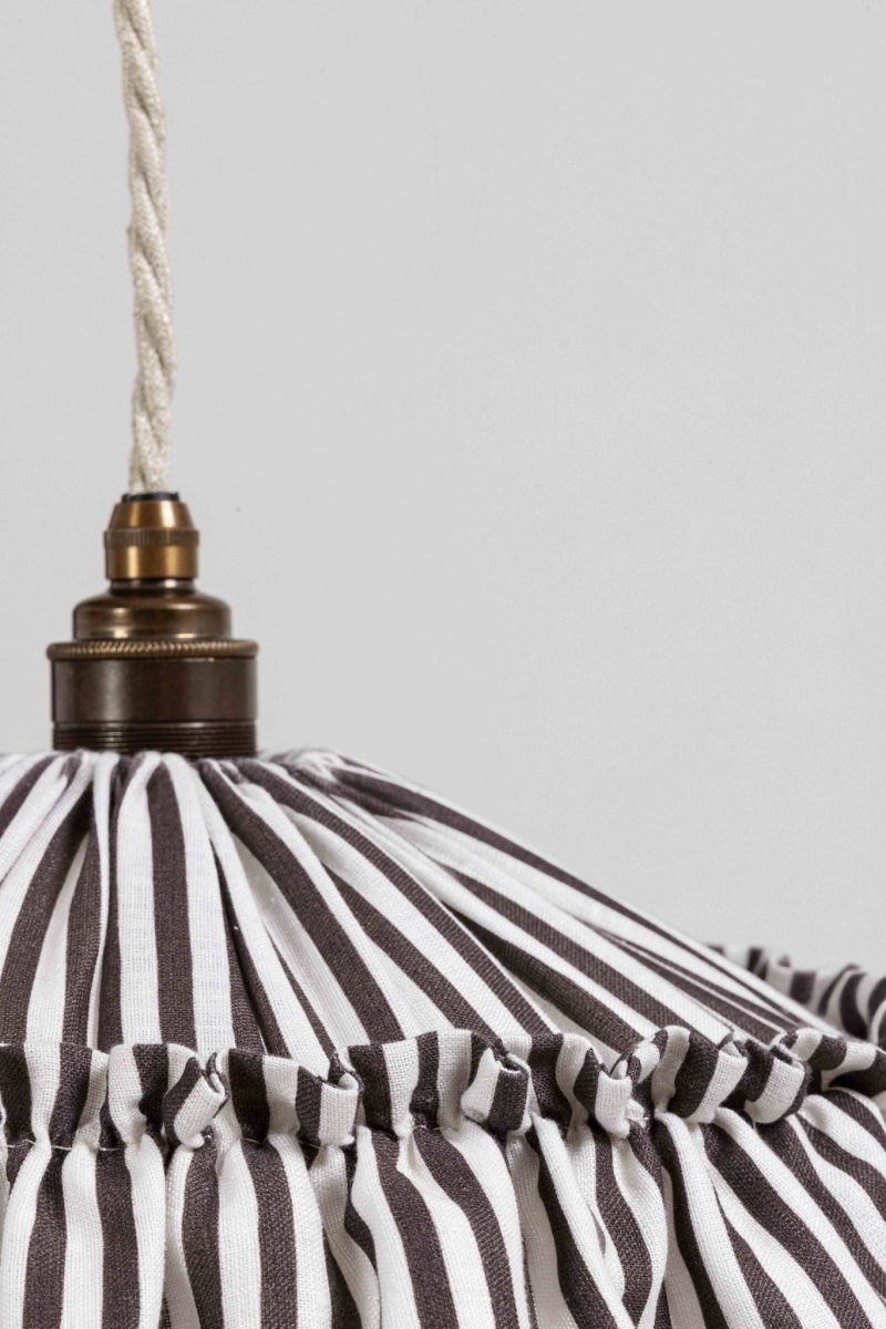Harriet Stripe ruffle pendant light shade - Ramble Interiors