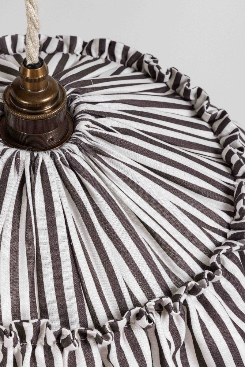 Harriet Stripe ruffle pendant light shade - Ramble Interiors