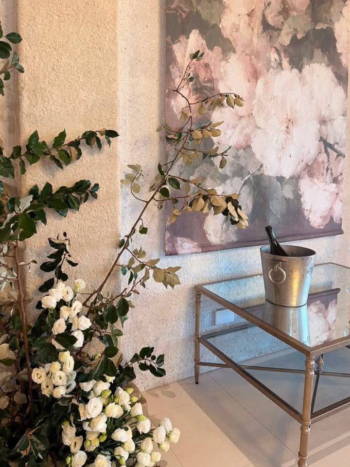 Muse Roses linen wall hanging - Ramble Interiors