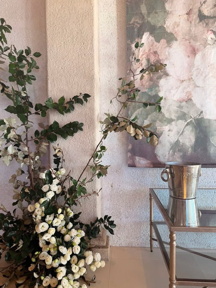 Muse Roses linen wall hanging - Ramble Interiors