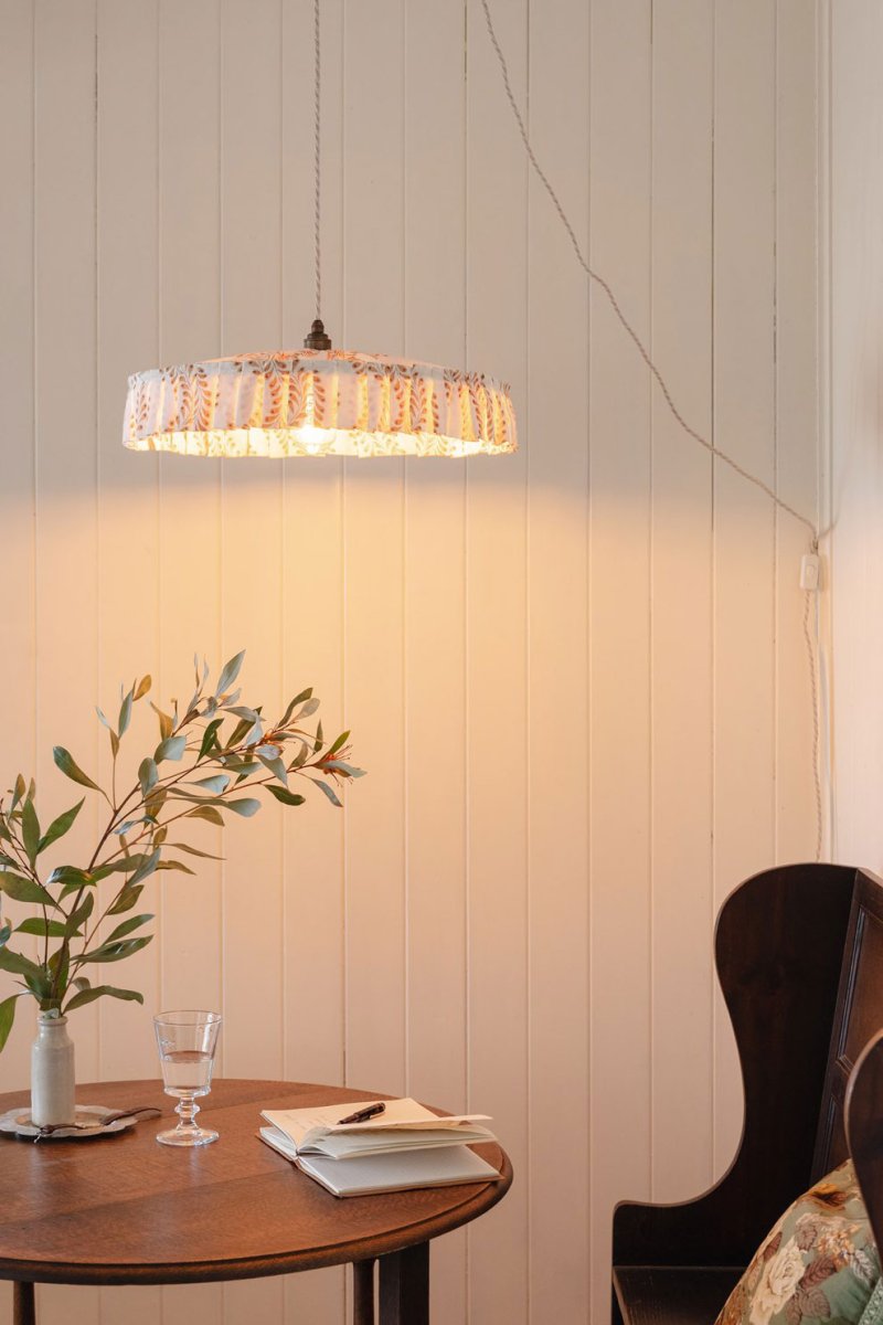 Lydia - shallow pleat pendant light shade - Ramble Interiors
