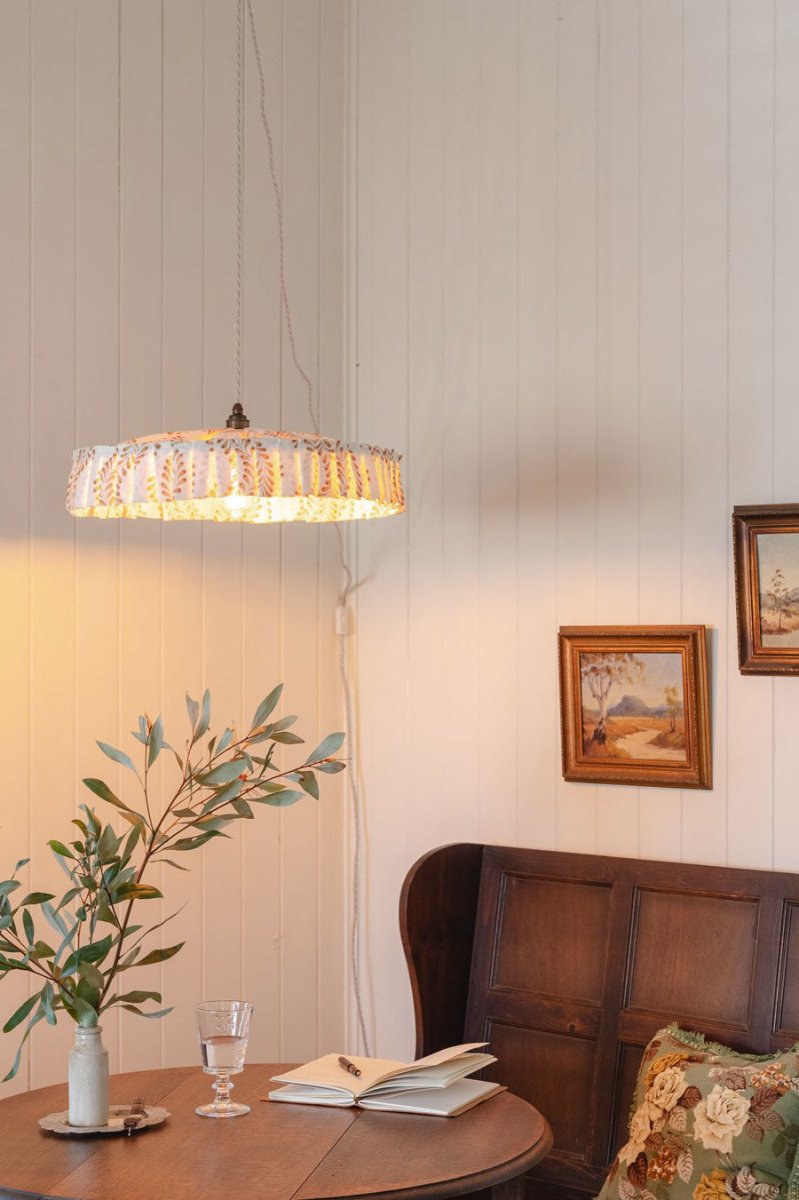 Lydia - shallow pleat pendant light shade - Ramble Interiors
