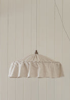 Provence beige pinstripe ruffle pendant light shade - Ramble Interiors