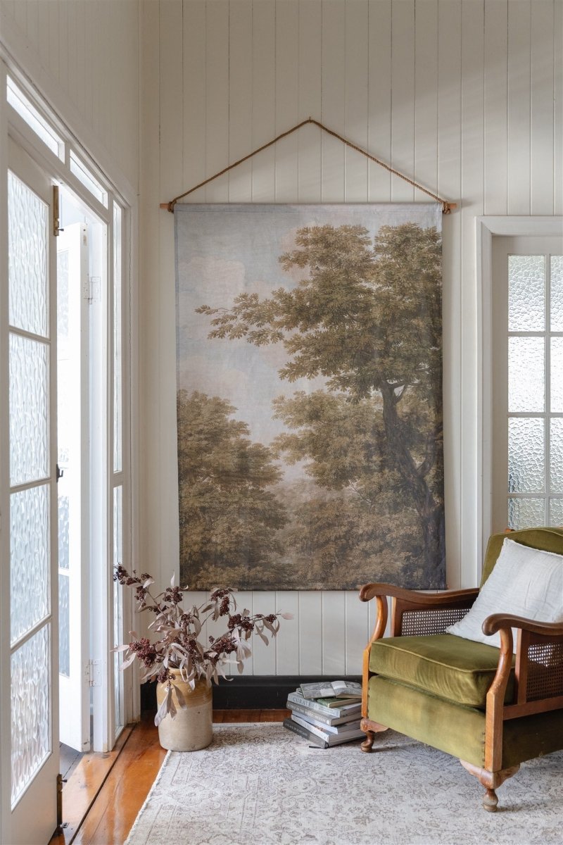 Foliage II Portrait linen wall hanging - Ramble Interiors