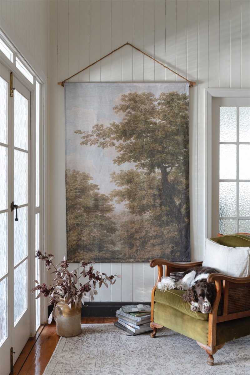 Foliage II Portrait linen wall hanging - Ramble Interiors