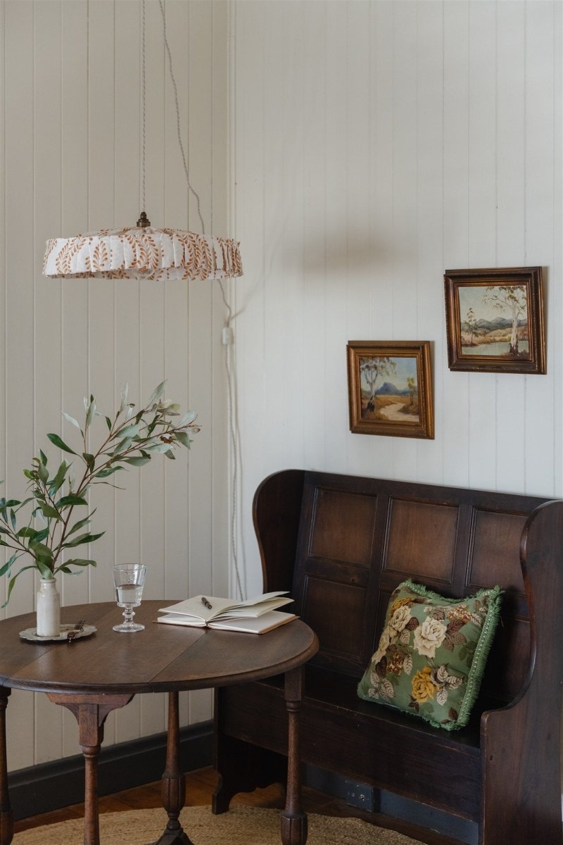 Lydia - shallow pleat pendant light shade - Ramble Interiors