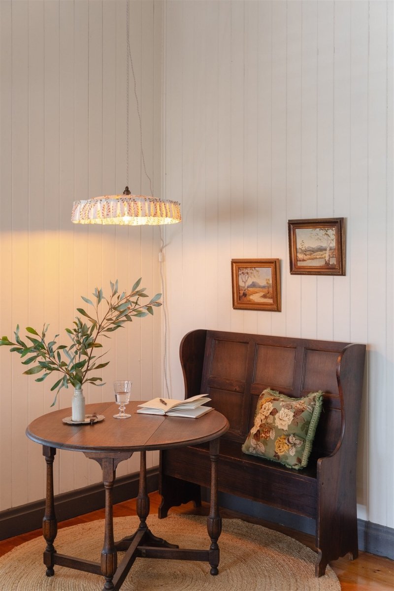 Lydia - shallow pleat pendant light shade - Ramble Interiors