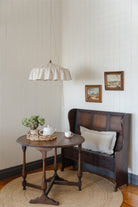Provence beige pinstripe ruffle pendant light shade - Ramble Interiors