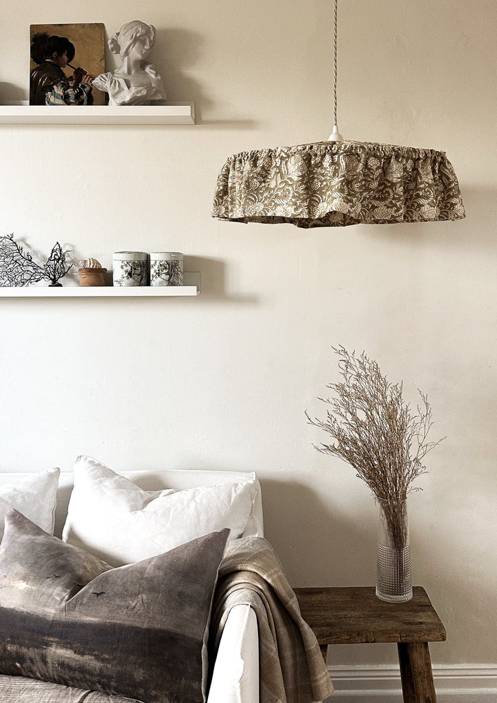 Ramble Interiors-Olive-blockprint light shade-50cm dia (2).jpg