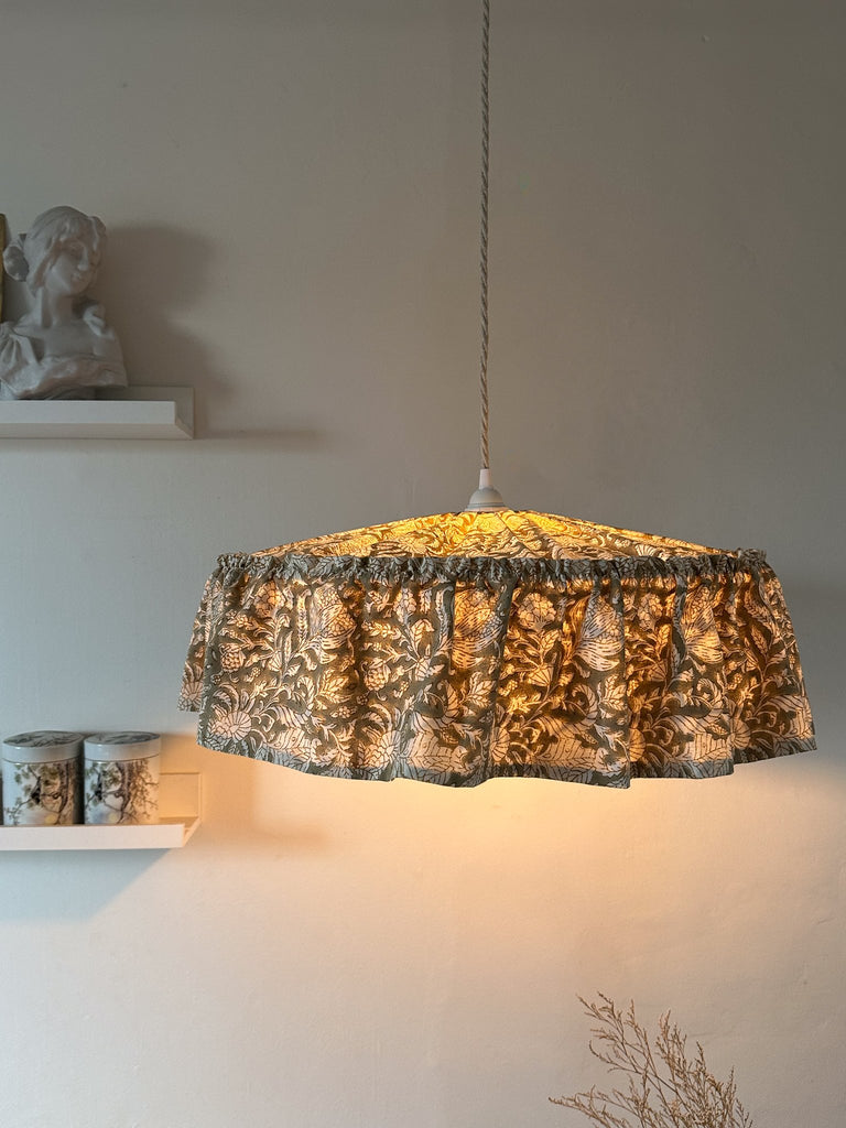 Ramble Interiors-Olive-blockprint light shade-50cm dia (7).jpg