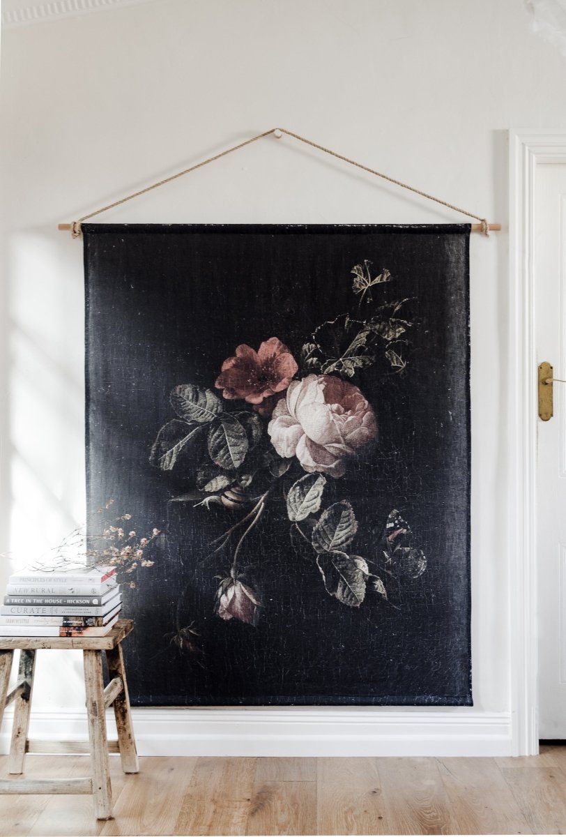 Roses & Insects linen wall hanging - Ramble Interiors