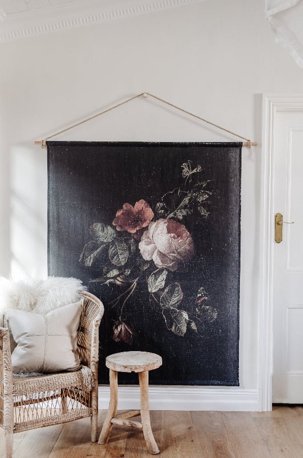 Roses & Insects linen wall hanging - Ramble Interiors