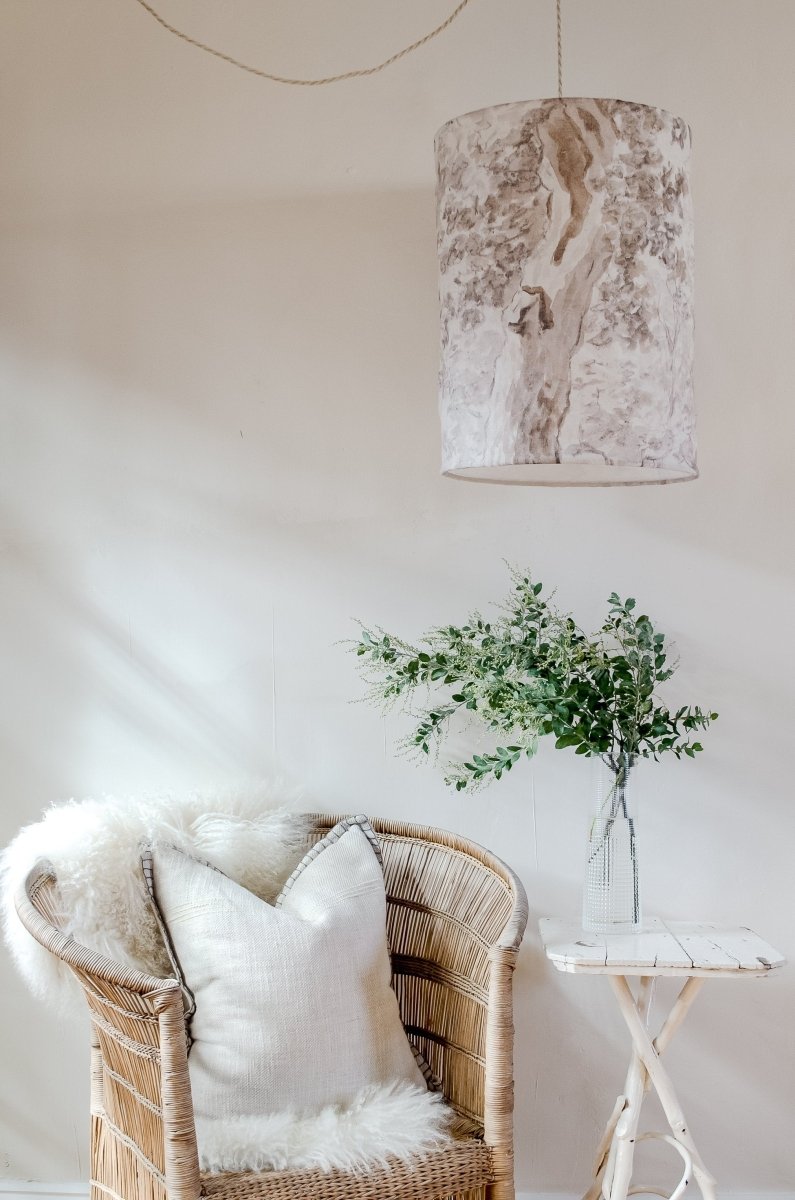 Trees linen pendant light shade I - Ramble Interiors