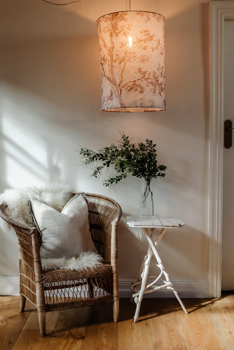 Trees linen pendant light shade II - Ramble Interiors