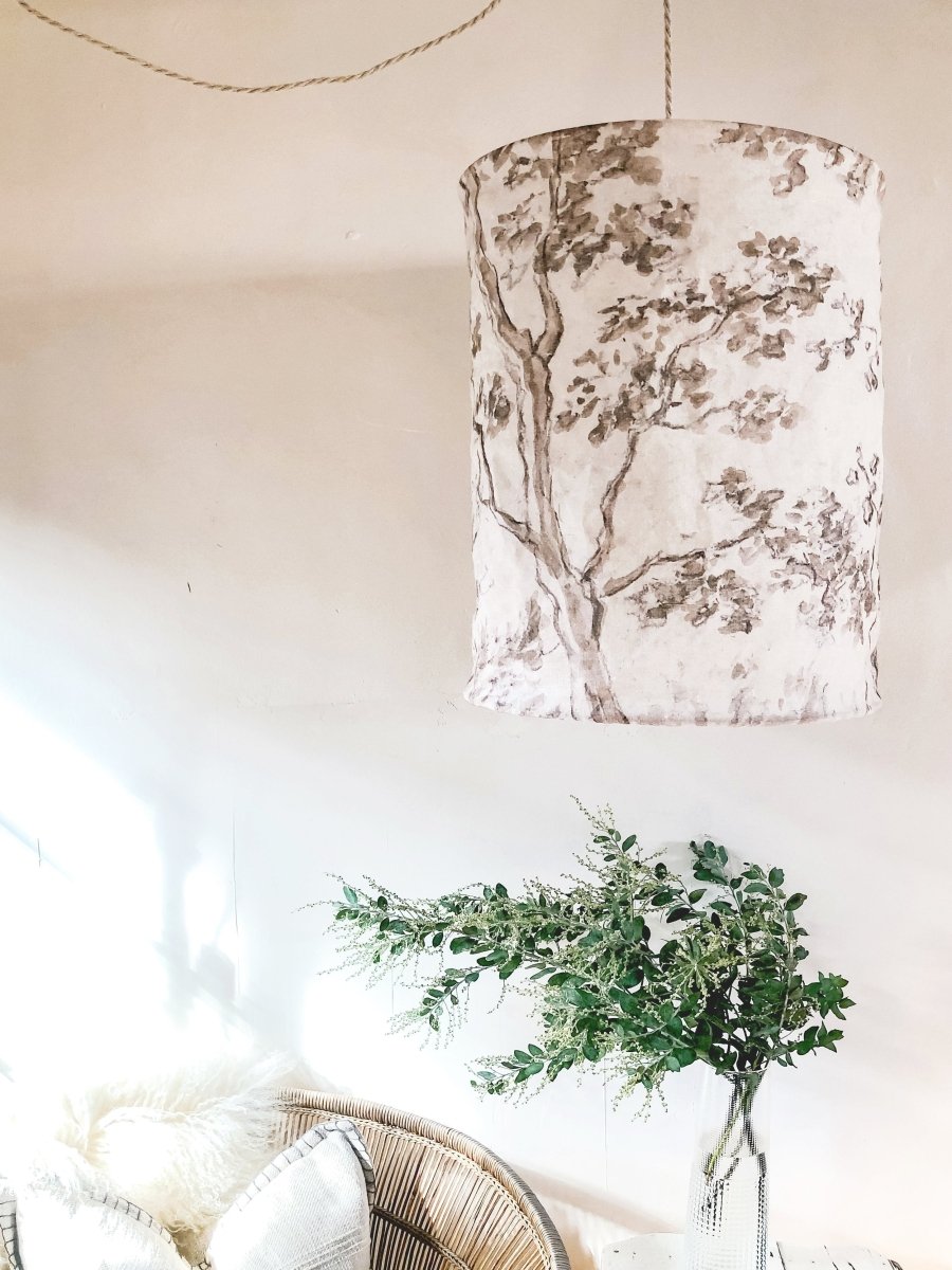 Trees linen pendant light shade II - Ramble Interiors