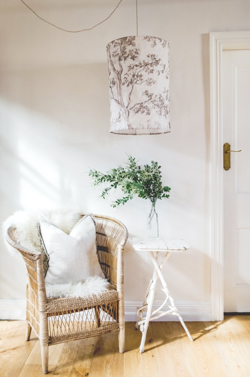 Trees linen pendant light shade II - Ramble Interiors