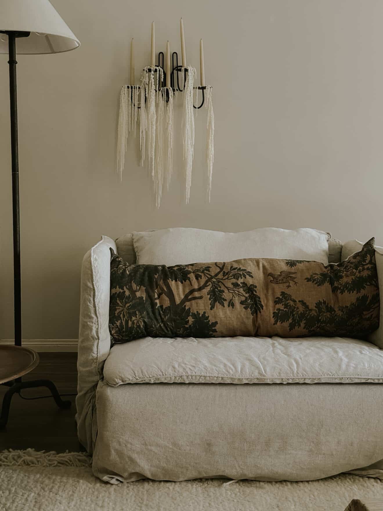 Golden tapestry lumbar cushion - Ramble Interiors