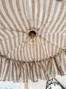 Antique brass / linen light cord set with inline switch - 2 in stock - Ramble Interiors