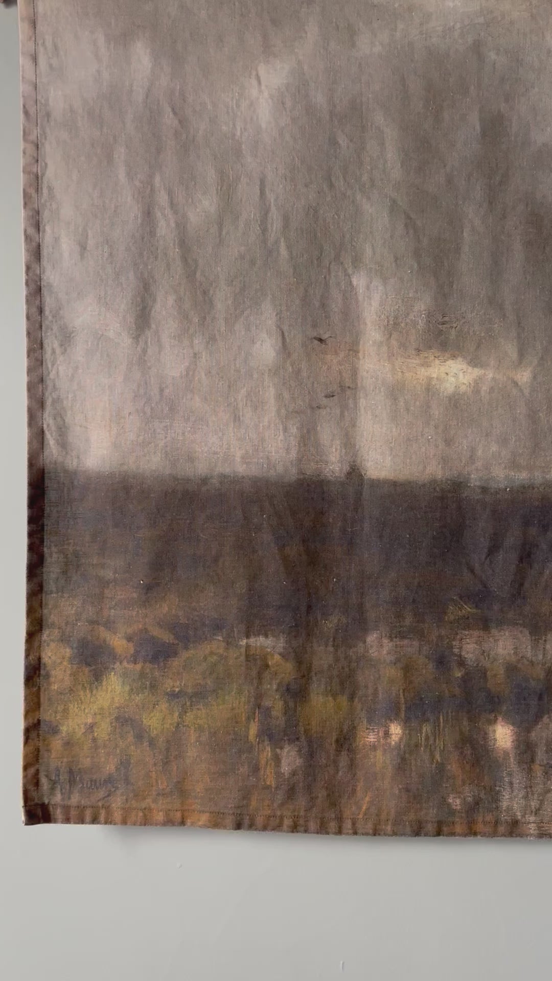 marshes artwork linen wall hanging close up