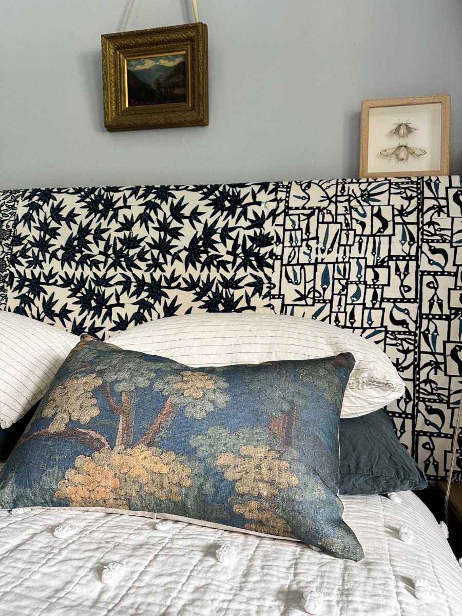 Blue tapestry cushion - Ramble Interiors