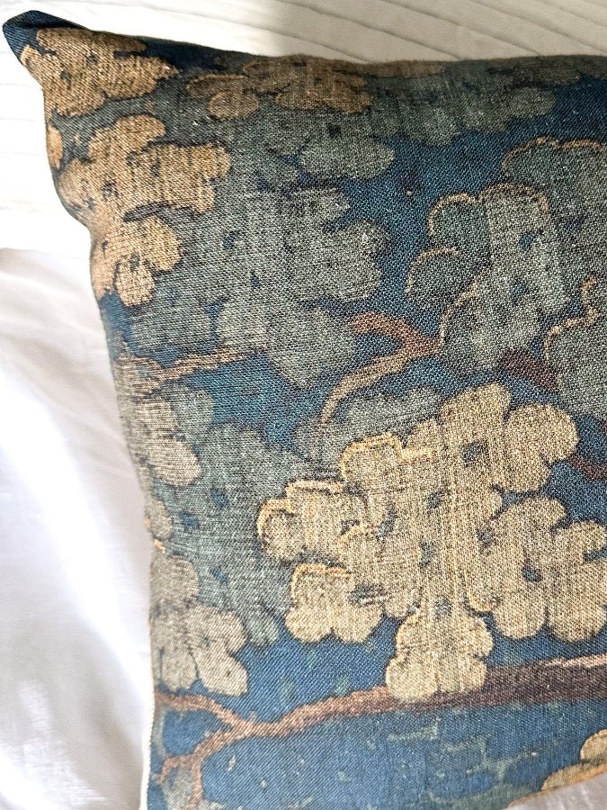 Blue tapestry cushion - Ramble Interiors