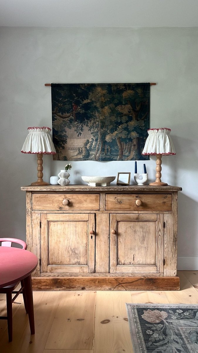Blue tapestry linen wall hanging - Ramble Interiors